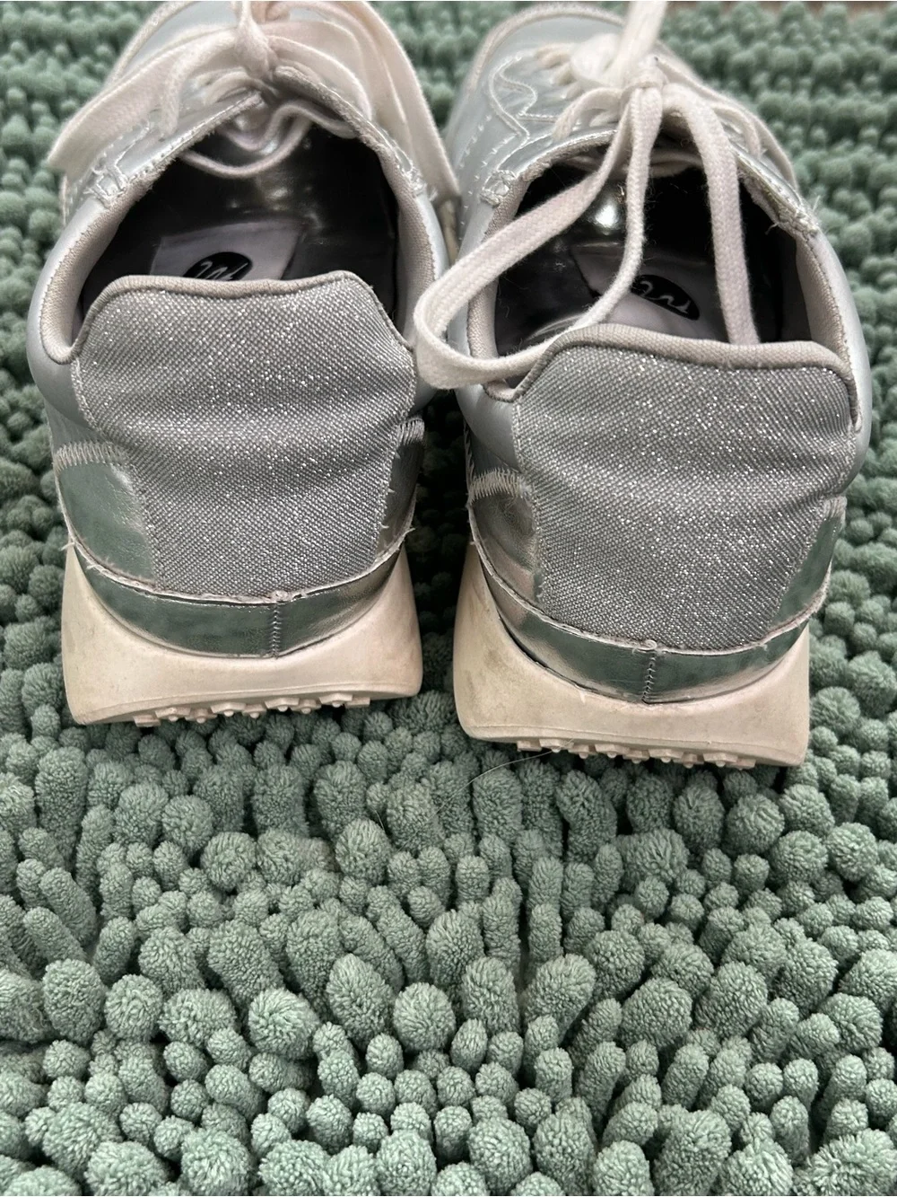 Silver Women's Casual Lace-Up Sneakers